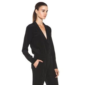 A.L.C. Black Silk Carey Jumpsuit
